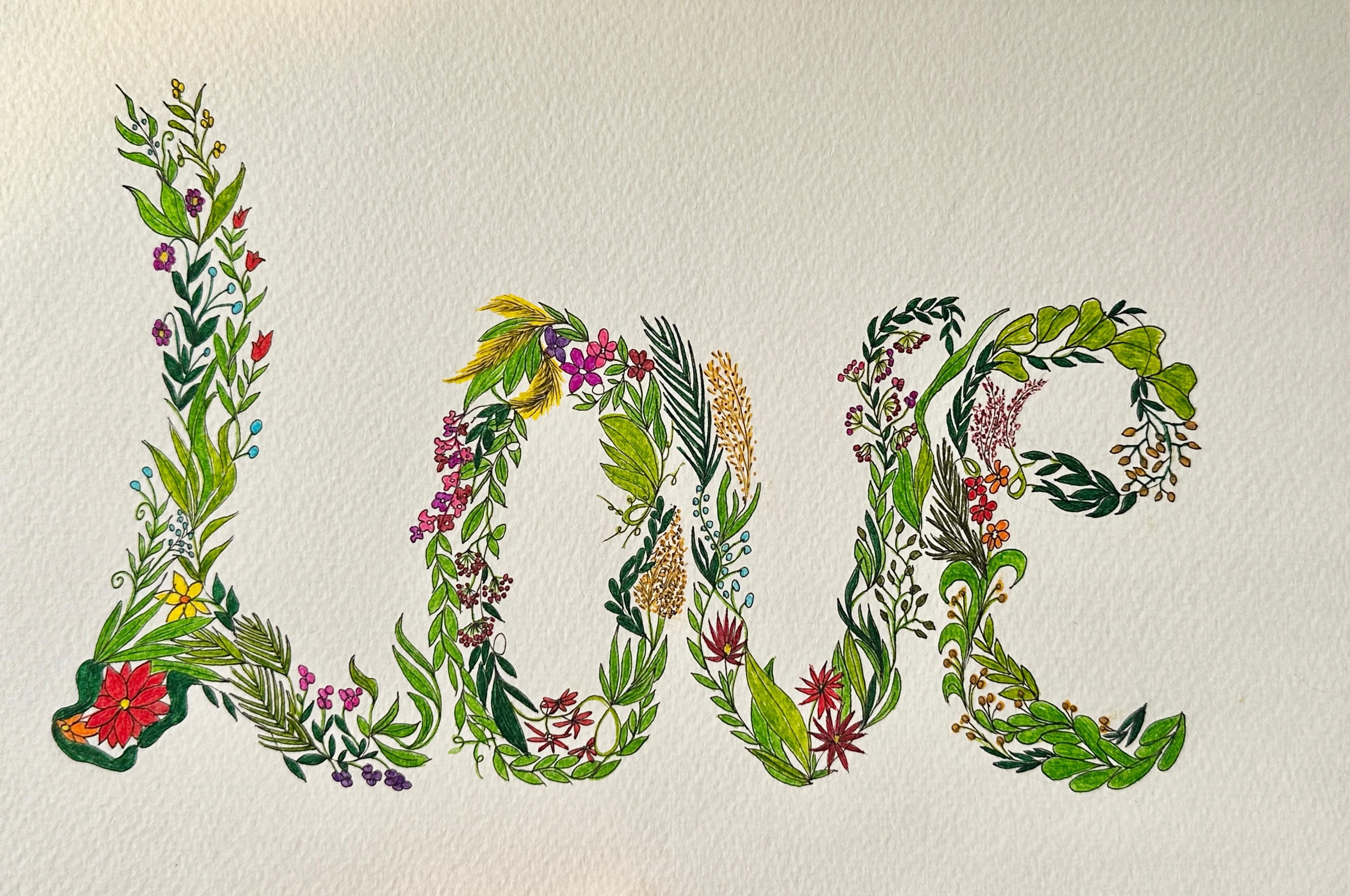 Love — watercolour on paper, by Ioana Hudrea